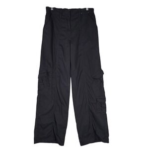 Glassons Wide Leg Cargo Pants Womens 8 Black High Rise Streetwear